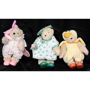 3 Vtg 92 Muffy VanderBear North American Bear Valentine St Patrick Chick Easter